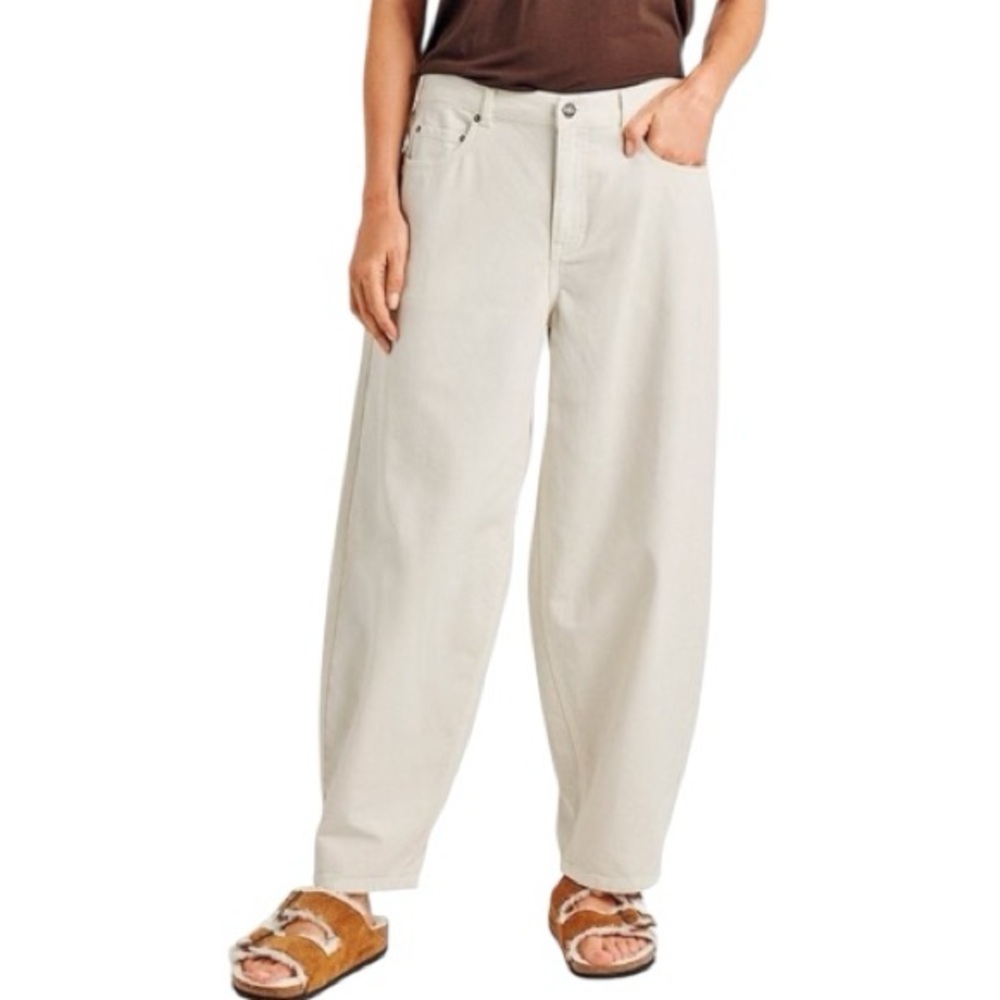 NWT Splendid Carson Barrel Leg Pants Beige SZ Large